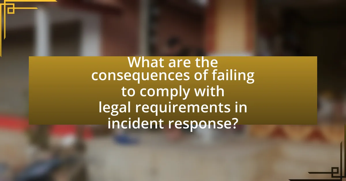 What are the consequences of failing to comply with legal requirements in incident response?